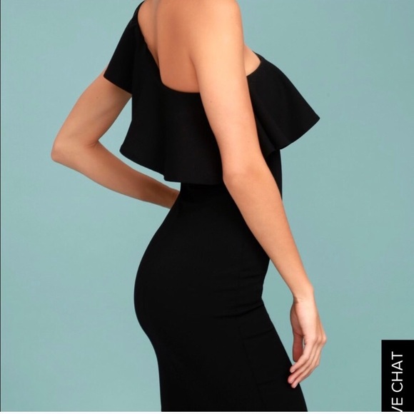 Lulu’s white one shoulder ruffle fitted dress - Picture 5 of 11